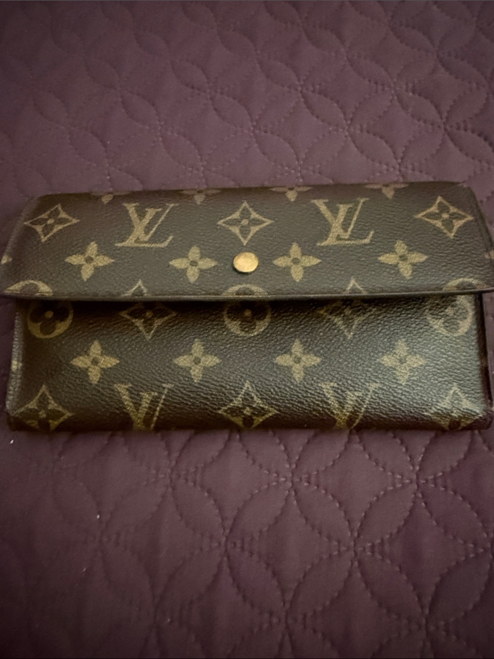 Brown leather Monogram Wallet